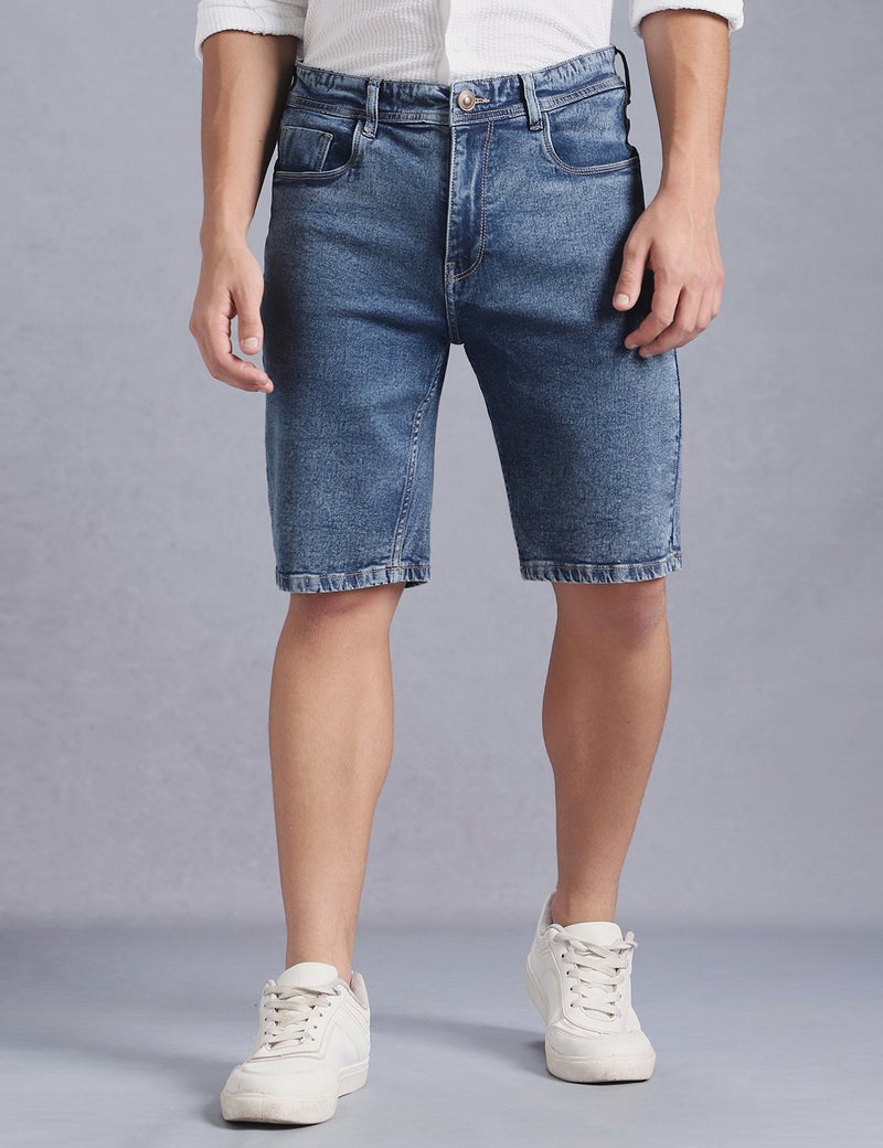 inkd شورتات جينز للرجال - متوسطة الارتفاع | قطن غني | التركيب المنتظم - Image 1